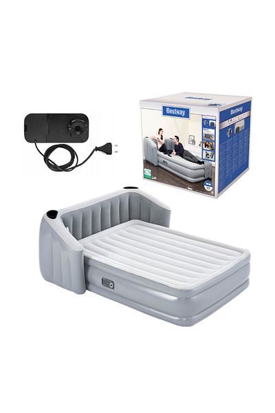 BESTWAY Bestway Queen Air Mattress with Full Back Wing and Built-in Internal Pump 2.33m x 1.96m x 80cm 26-67620