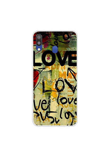 REDz Accessories Carcasă compatibilă cu Samsung M20 model Love Graffiti, rezi...