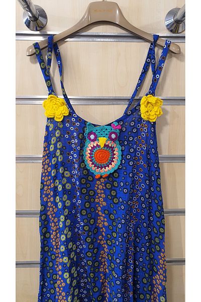 Park Moda Rochie cu bretele din funie cu design brodat