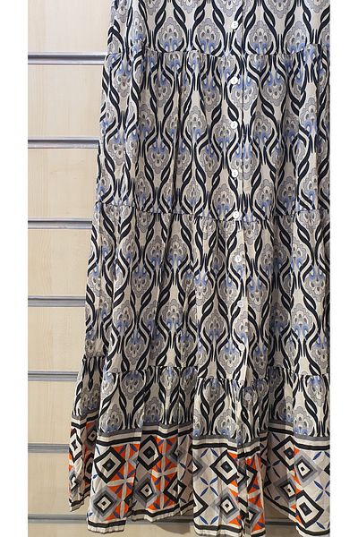 Park Moda Patterned Sleeveless Long Shirt Dress