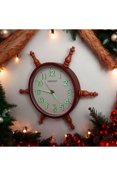Bahat Phosphorescent 3D Embossed Numeral Antique Sailor Sailor Rudder Wall Clock 36 cm