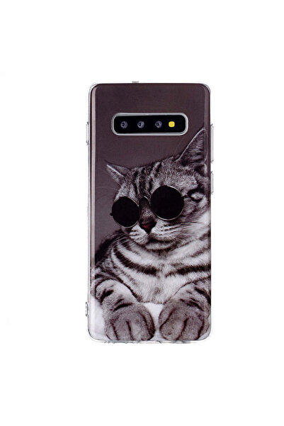 REDz Accessories Θήκη σιλικόνης συμβατή με το Samsung S10 Plus Hipster Cat Mo...