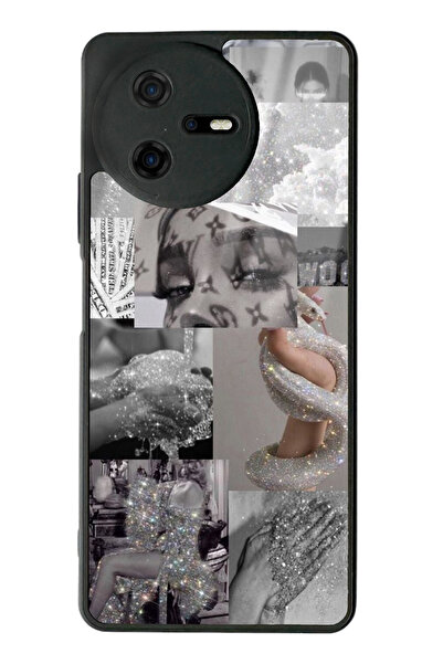 Spoyi Casper Via A40 Silver Sticker Tasarımlı Glossy Telefon Kılıfı