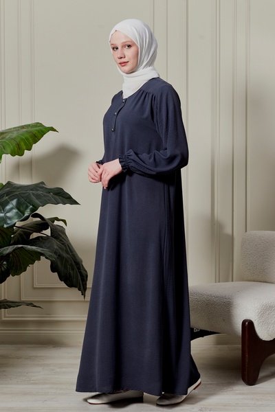 fistan Πουκάμισο γιακά με κουμπιά μπροστά Φαρδύ Φόρεμα Aerobin Φόρεμα Hijab Φόρεμα προσευχής της μητέρας