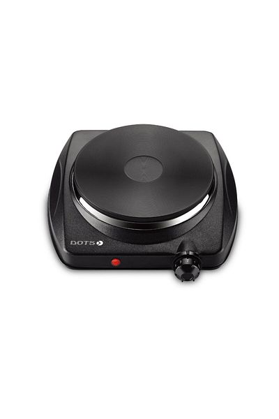 DOTS - Electric Hot Plate, Single Burner, Black, 1400 Watts, Heating Plate Size 18.5 cm