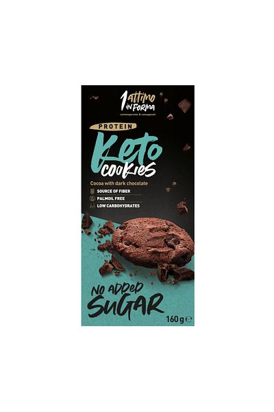 1 Attimo In Forma Keto Cocoa Cookies with Dark Chocolate | 14% Protein, Low Carb, High Fiber 160g