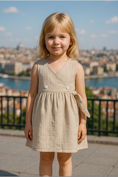 vera kids καλοκαιρινό φόρεμα μουσελίνας