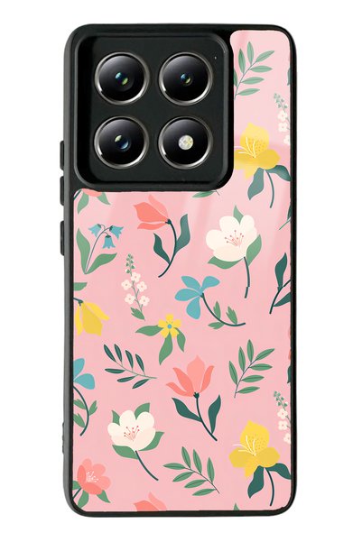 Spoyi Xiaomi Mi 14 t Pro Glossy Phone Case with Pinky Flowers Design