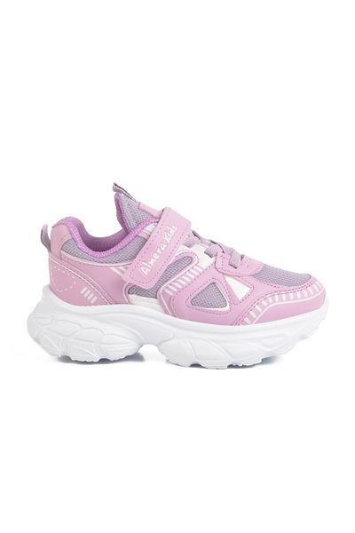 AYAKMOD Pantofi sport pentru fete din plasă cu velcro liliac 1500 P