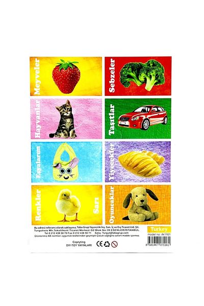 GÜVEN Children's First 50 Words Educational Flash Card Game