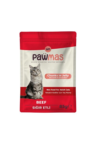 Pawmas Pouch Sığır Etli Yetişkin Kedi Yaş Maması 85 Gr