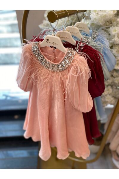 Miss Lorin Kids TAŞLI TÜYLÜ ÇOCUK ELBİSE