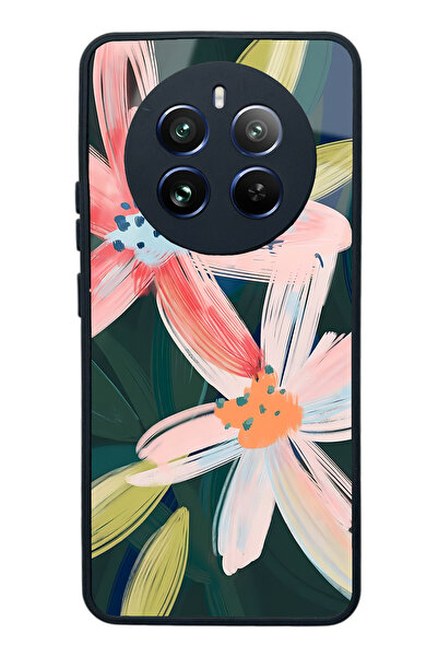 Spoyi Oppo Realme 12 Pro Glossy Phone Case with Watercolor Flowers Design