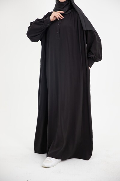 Nissra Φόρεμα Ankanoor Modal Cupra με λεπτομέρεια με κουμπιά Anka253002