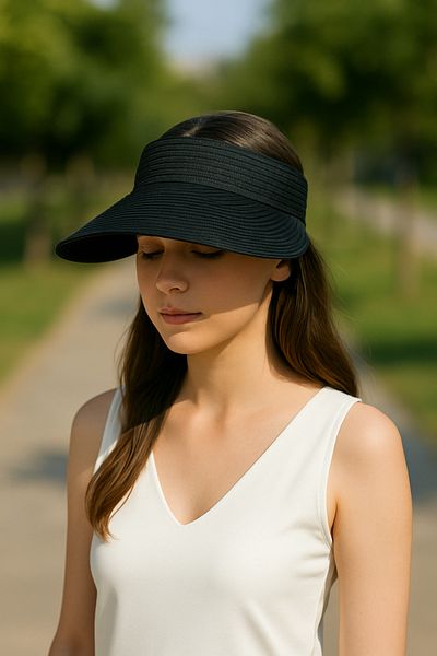 LAGRANZE Women S Wide Brim Straw Visor Sun Hat - Adjustable Summer Brim Beach Hat