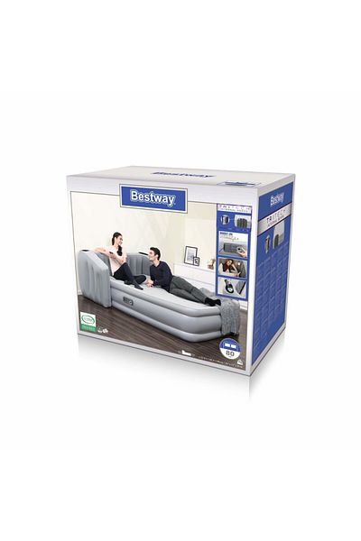 BESTWAY Bestway Queen Air Mattress with Full Back Wing and Built-in Internal Pump 2.33m x 1.96m x 80cm 26-67620