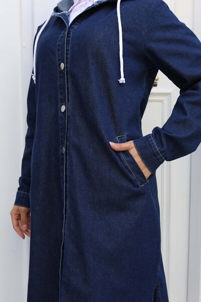 benguen Buttoned Denim Cap Navy Blue 1308