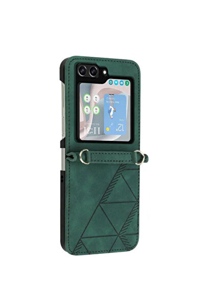 REDz Accessories Husă din piele cu aspect geometric, compatibilă cu Samsung Z...