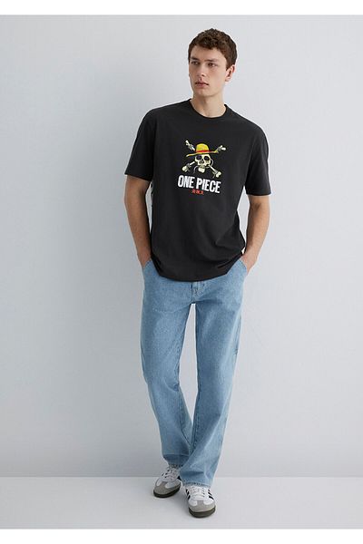 Mavi One Piece Printed Gray T-Shirt Loose Fit / Loose Relaxed Cut 0612662 -70092