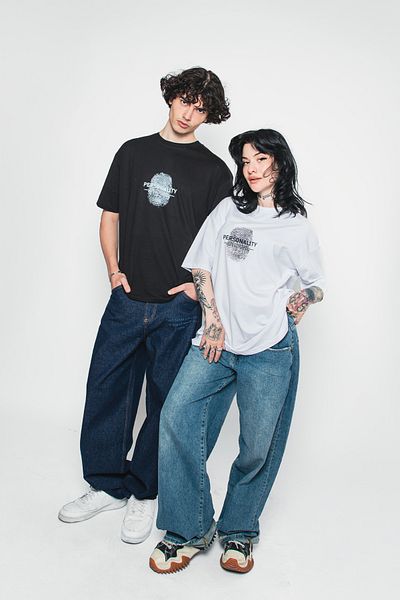 Sekizbiraltı Personality Printed Oversize Unisex Μαύρο Tshirt
