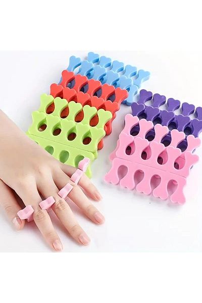 LA PERLA TECH 20 قطعة / 10 أزواج من إسفنجة فواصل أصابع القدم من الجل الناعم، متعدد الألوان
