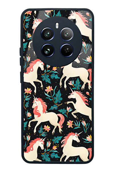 Spoyi Oppo Realme 12 Pro Plus Glossy Phone Case with Unicorn Pattern Design