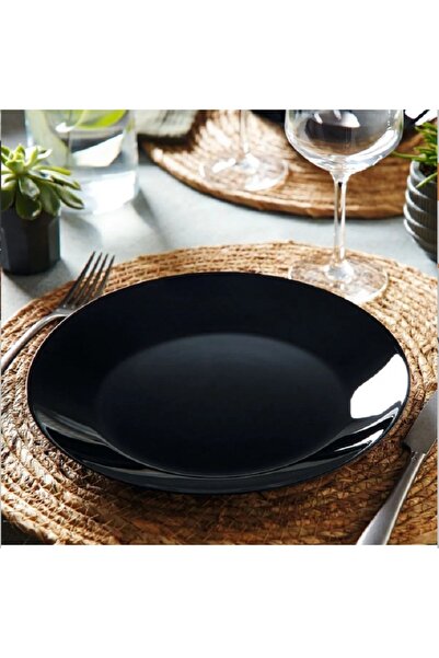 Luminarc Plumı Noir Yemek Tabağı 6 adet SİYAH (24 CM)
