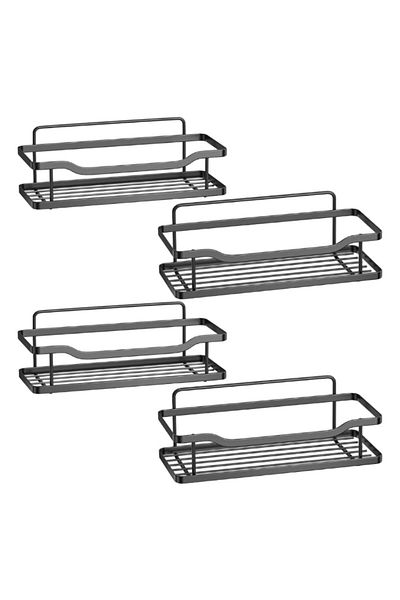 Quasar & Co. Set 4 etajere pentru dus, rafturi pentru baie,suspendate,prindere adeziv, 6,5x12x31/7.5x13.5x31.5cm