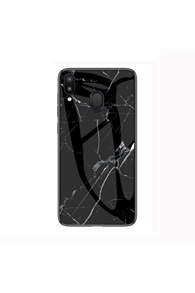 REDz Accessories Carcasă spate din sticlă, compatibilă cu Samsung M20, stil m...