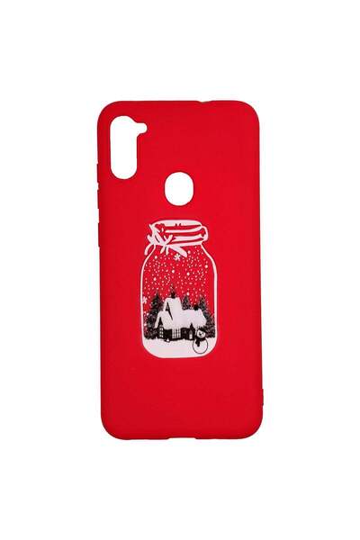 REDz Accessories Carcasă de Crăciun compatibilă cu Samsung A11 modelul Christmas Sticlă, silicon, rezistentă la șocuri, multicoloră