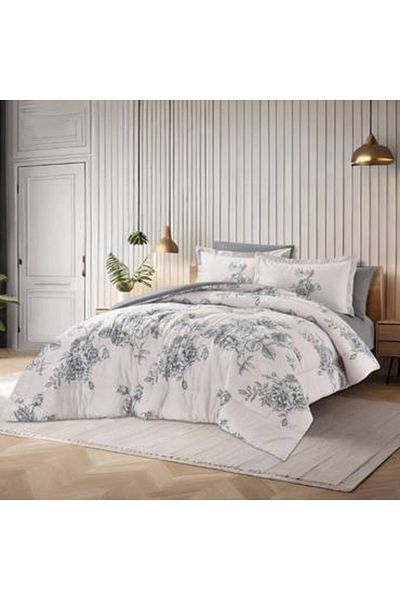 Canon 3-Piece Cotton Checked Single Bedspread - Cannon Hana 200 Stitch Count with Stitched Filling