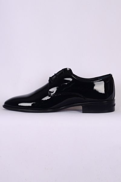 Pierre Cardin 7030 Leather Men's Black Patent Leather Classic Shoes