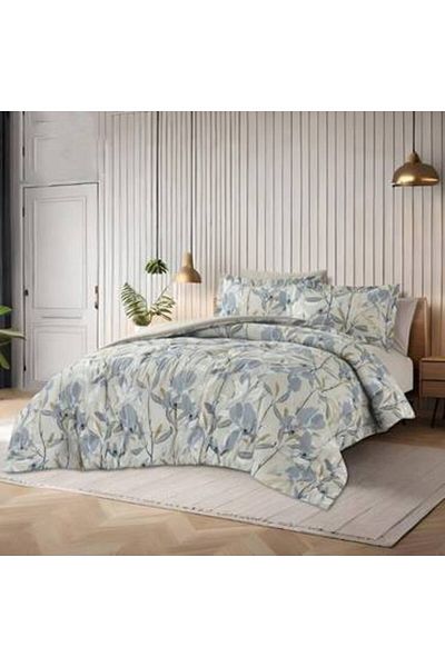 Canon 3-Piece Cotton Checked Single Bedspread - Cannon Hana 200 Stitch Count with Stitched Filling