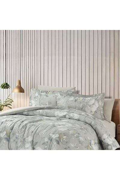 Canon Cannon Hana 4-Piece Cotton Checked Double Bedspread - 200 Thread Count with Stitched Fill