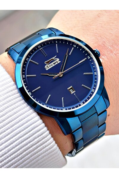 Slazenger Takvimli Lacivert Renk Çelik Kordon 24 Ay Garantili Erkek Kol Saati...