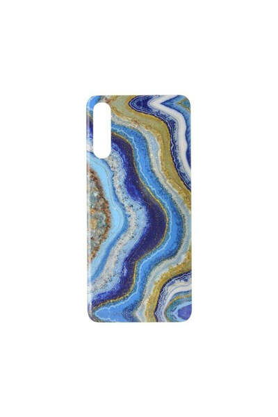 REDz Accessories Carcasă compatibilă cu Samsung A70 model Marble Lapis Lazuli, rezistentă la șocuri, albastru azuriu