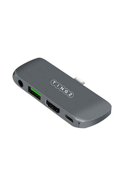 Tingz 4 In 1 Ucb-C Hub Adaptor Grey