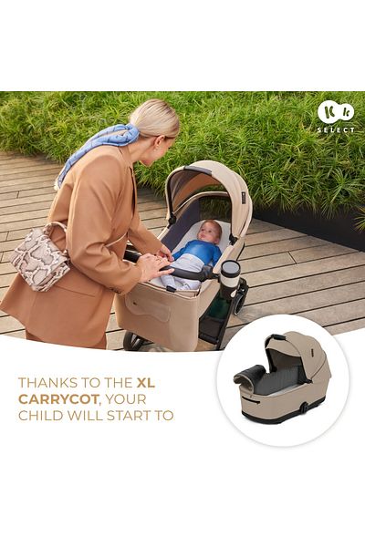 Kinderkraft Yoxi 3in1 Stroller (MINK PRO) Sand Beige