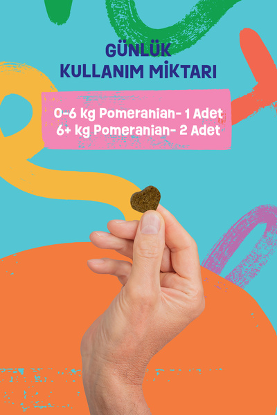 Patilex Pomeranian Köpekler için Multivitamin Ödül Maması, Yavru Yetişkin Dostlara Uygun Ödülü Vitaminleri