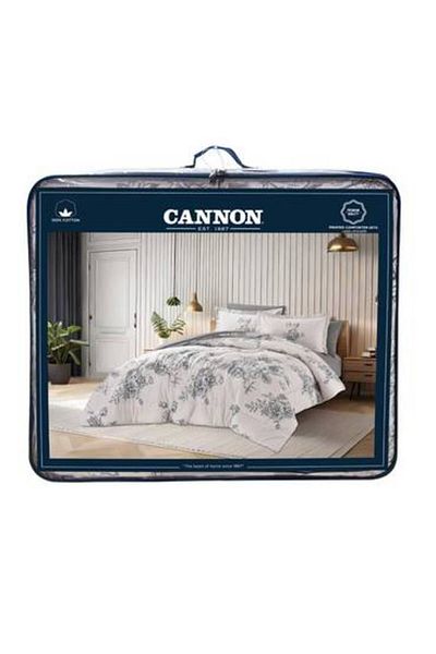 Canon 3-Piece Cotton Checked Single Bedspread - Cannon Hana 200 Stitch Count with Stitched Filling
