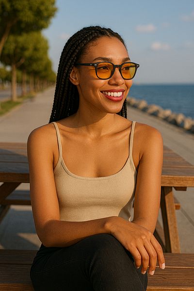 wesscollection Special Design Yellow Tinted Lens Daily Stylish Use Sunglasses