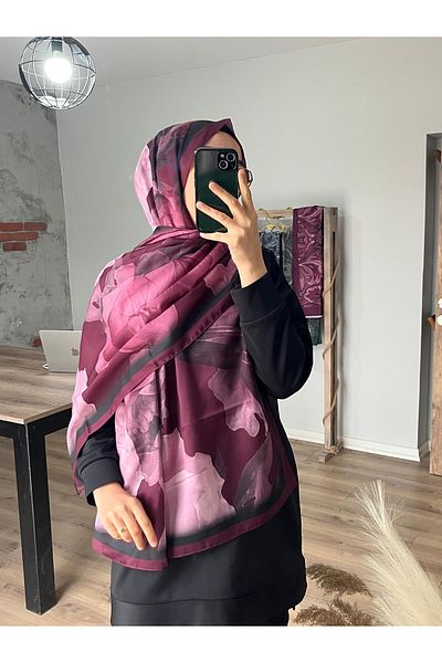Merwiss Lotus Pattern Soft Plum Shawl