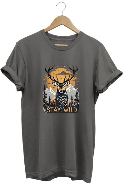 remonz Μπλουζάκι Stay Wild Nature με στάμπα 100% βαμβακερό με κανονική εφαρμογή