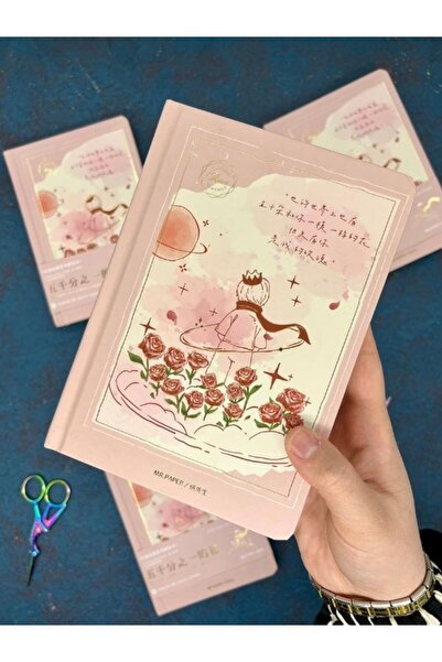 Kağıt Gemi Dükkan Özel Tasarım Küçük Prens Pembe Renk Defter / Notebook/ Bullet Journal