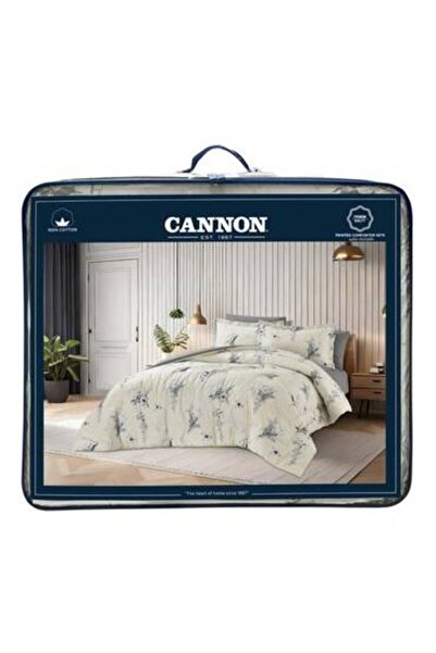 Canon 3-piece cotton printed single bedspread, 180*240 cm, single - Cannon Hana, 200 stitches, with stitched filling