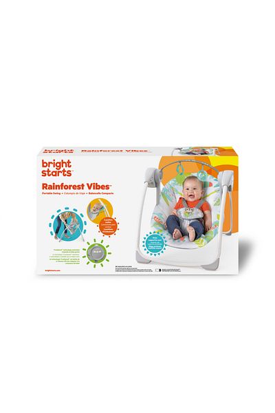 Bright Starts Rainforest Vibes Portable Swing (Ages 0-9 months)