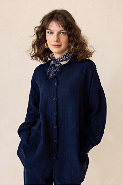 Olcay SÖTÉTKÉK 9311-TK nadrág ing bő szett