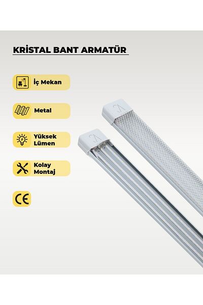 AC AYDINLATMA 80W White Crystal Led Tape Luminaire 3200K Yellow Light
