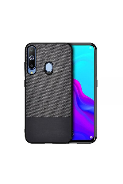REDz Accessories Carcasă din TPU și policarbonat, compatibilă cu Samsung A60, neagră, textură textilă, îmbinare prin îmbinare
