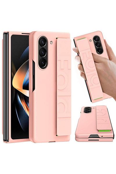 REDz Accessories Husă cu suport, compatibilă cu Samsung Galaxy Z Fold 5, protecție completă, roz
